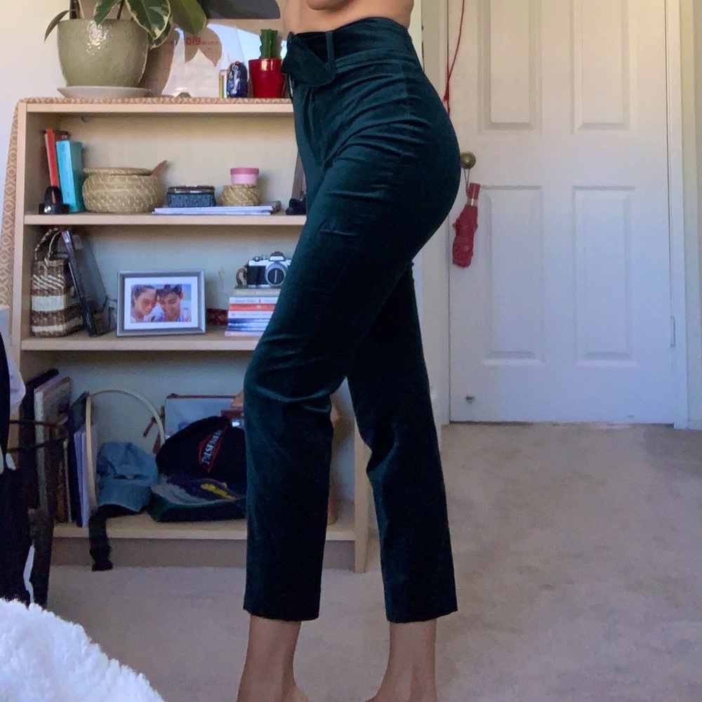 & Other Stories green velvet pants w/ belt size 2